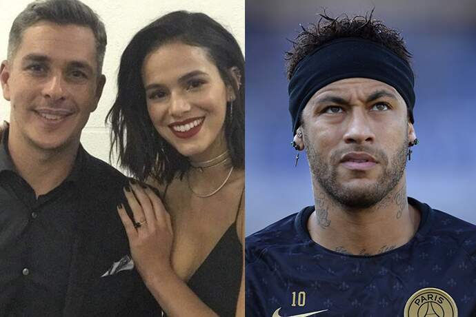 Ivan Moré posa com Bruna Marquezine, zoa Neymar e jogador reage