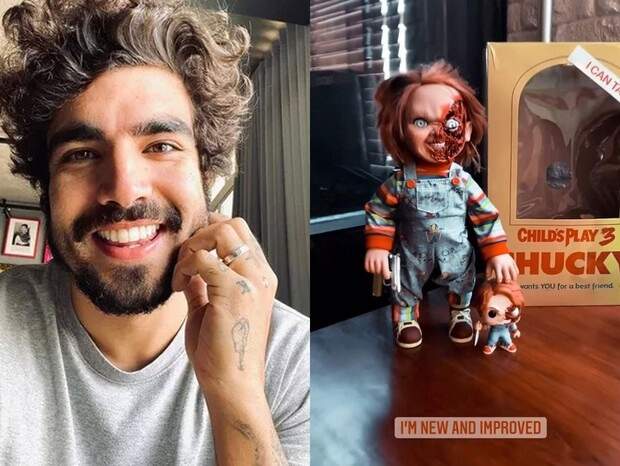 Caio Castro compra bonecos ‘Chucky’ após perder medo: “Novo e melhorado”