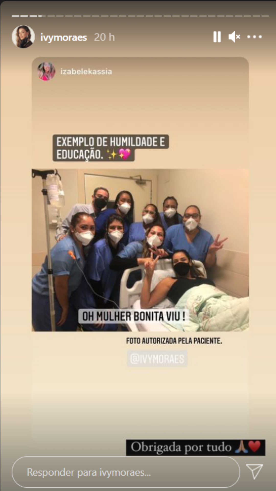 Ivy Moraes no hospital