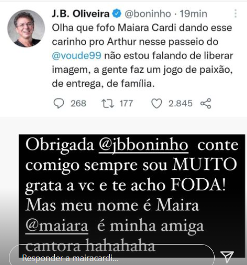 Maíra Cardi responde Boninho