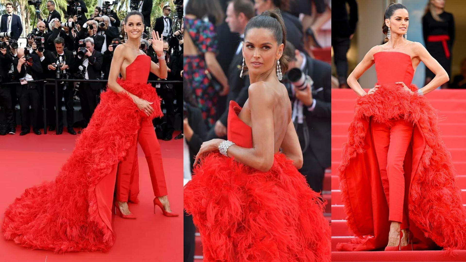 Izabel Goulart: a top model levou uma explosão de drama no look para o “Festival de Cannes”