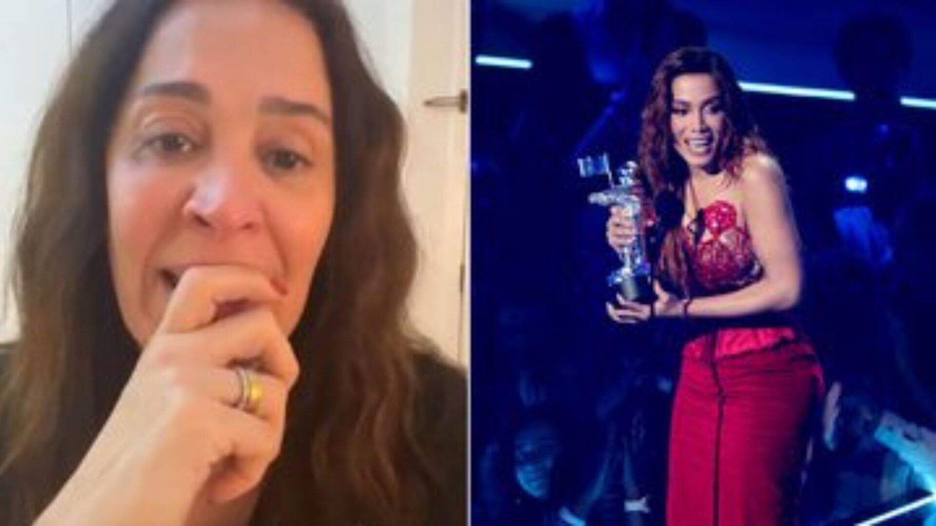 Que apoio! Claudia Raia chora ao comemorar conquista de Anitta no VMA - Metropolitana FM