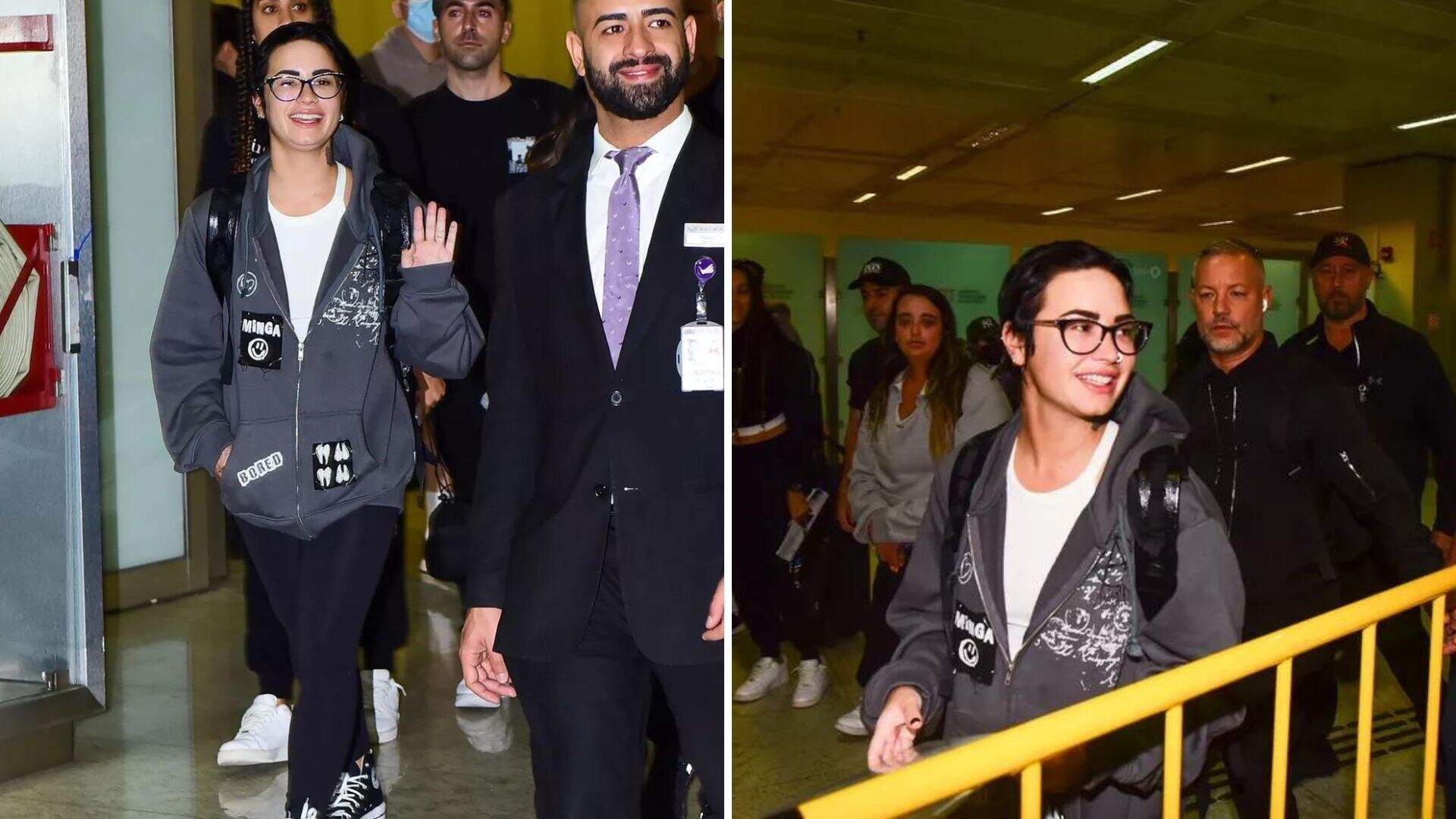 Chegou no Brasil! Demi Lovato desembarca em São Paulo para shows