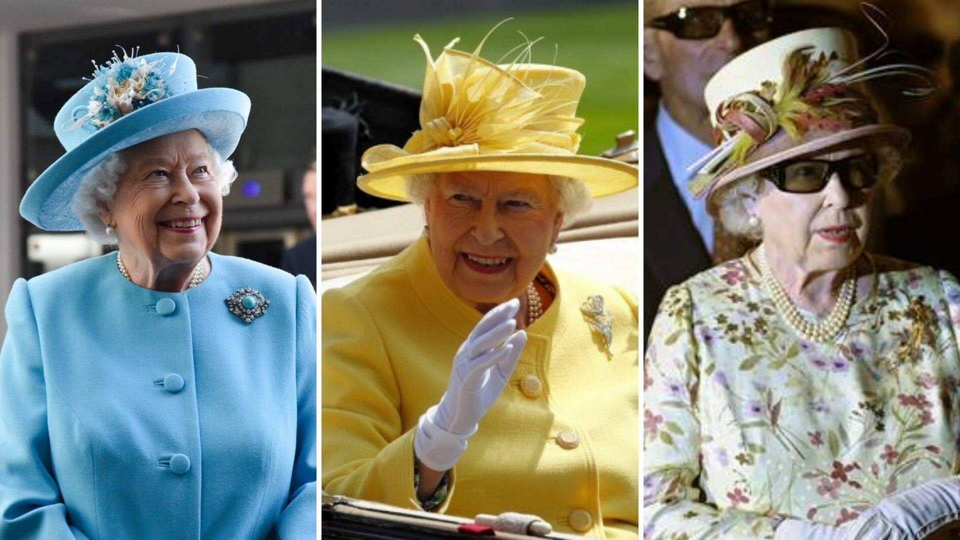 A Rainha sempre usava chapéus chamativos que combinavam com a cor e estampa dos conjuntos