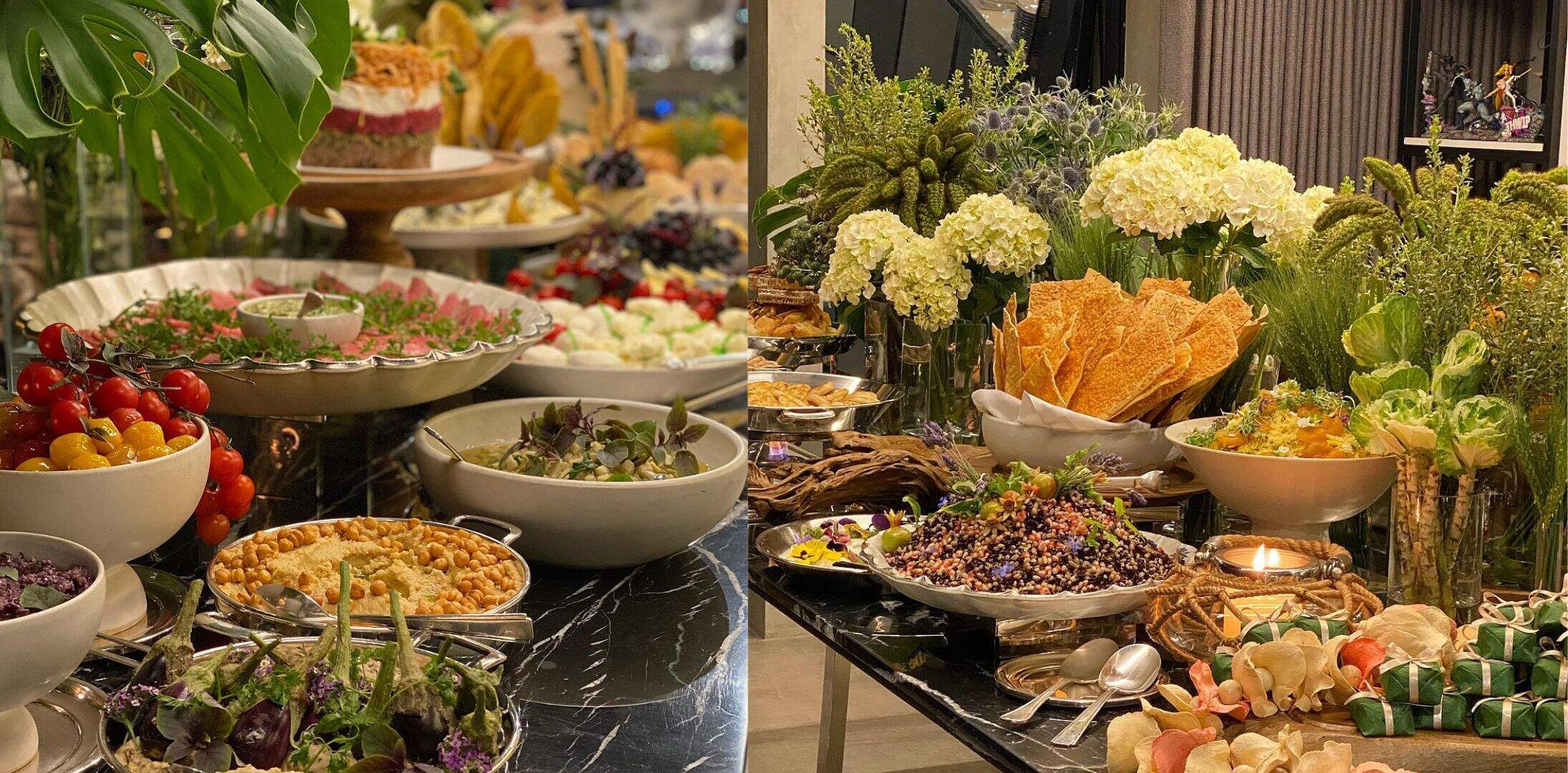 O buffet da cerimônia de Tiago Abravanel e Fernando Poli tinha inspiração na culinária árabe 