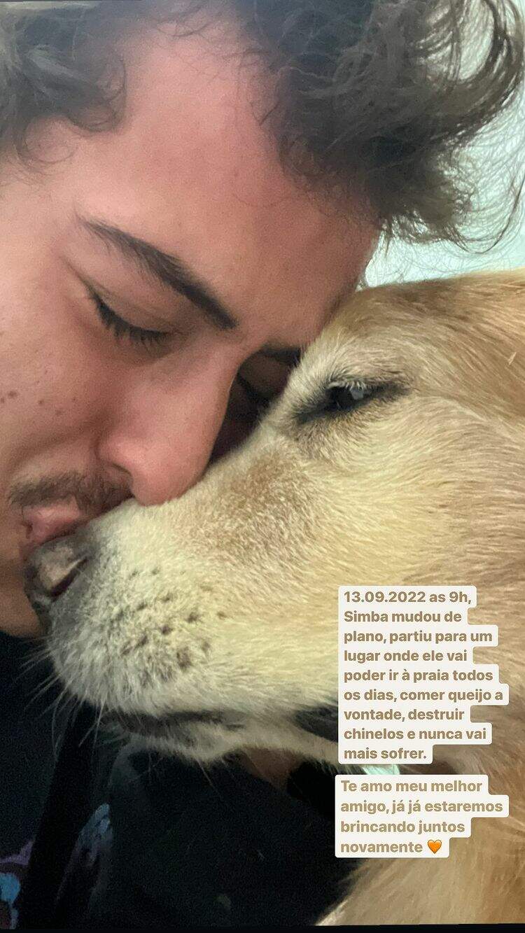 Francisco Vitti e seu cão Simba (reprodução: Instagram)
