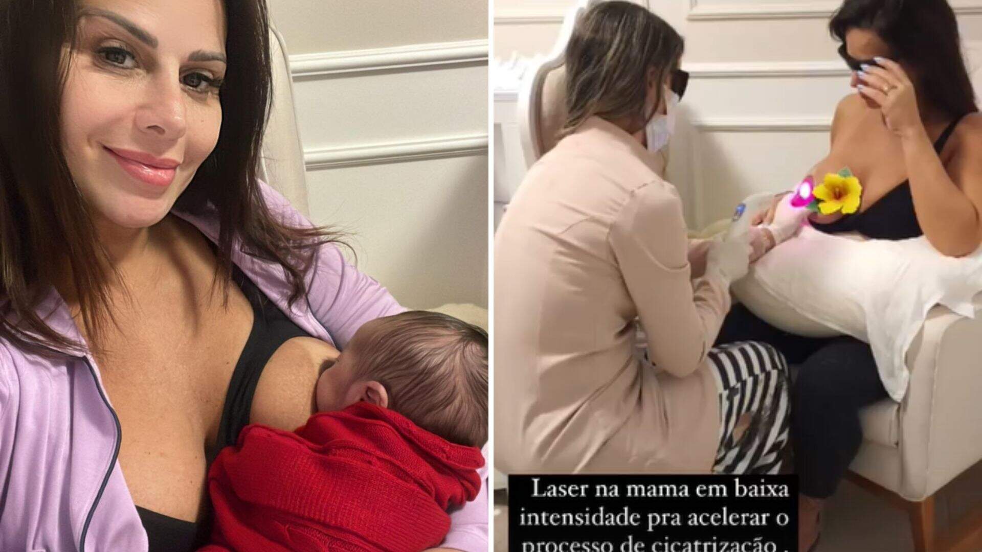 Viviane Araújo revela fazer tratamento a laser nos seios e desabafa sobre amamentação