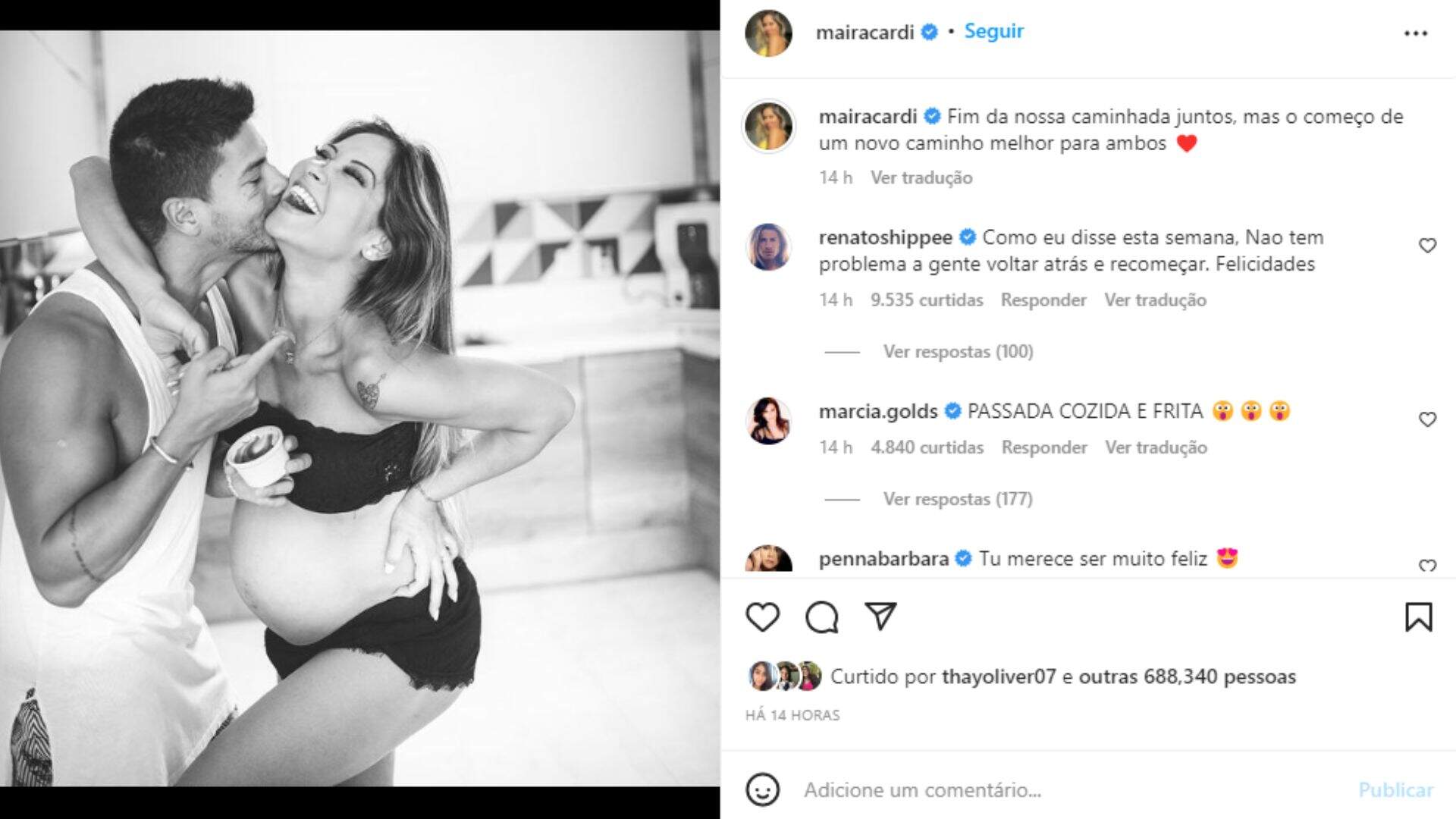 Maíra Cardi anunciou o fim do seu casamento com Arthur Aguiar pela terceira vez 