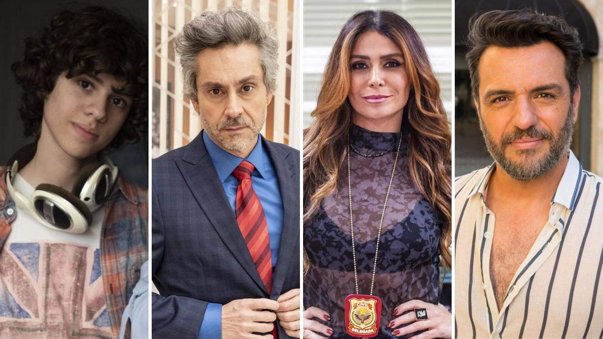 Da esquerda para a direita: Rudá (Guilherme Cabral), Stênio (Alexandre Nero), Helô (Giovanna Antonelli) e Moretti (Rodrigo Lombardi) (Foto: Divulgação / Globo) 