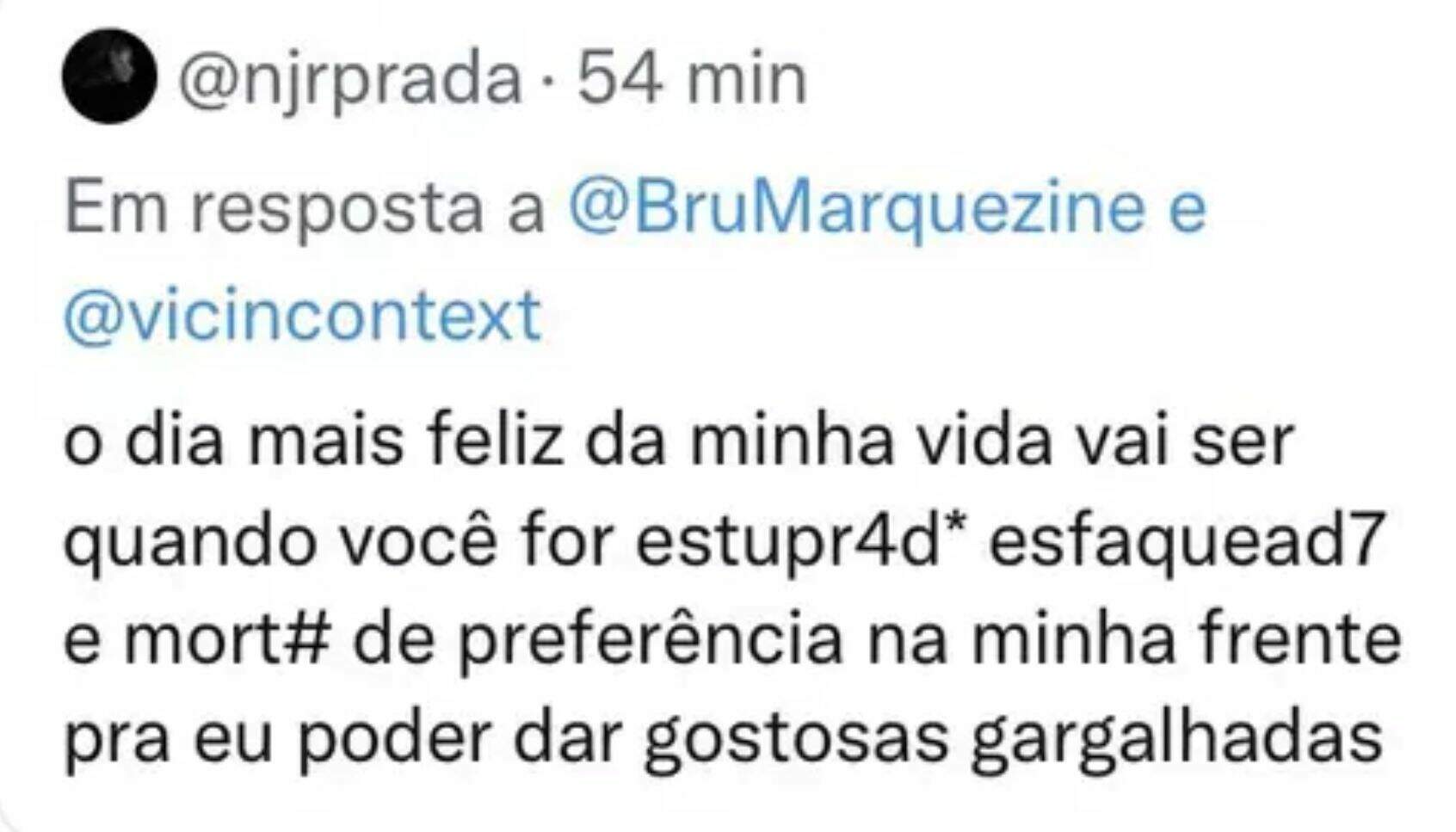 A conta foi derrubada pelos fãs de Bruna Marquezine, mas em questão de horas, o usuário voltou mais violento nos ataques à atriz 