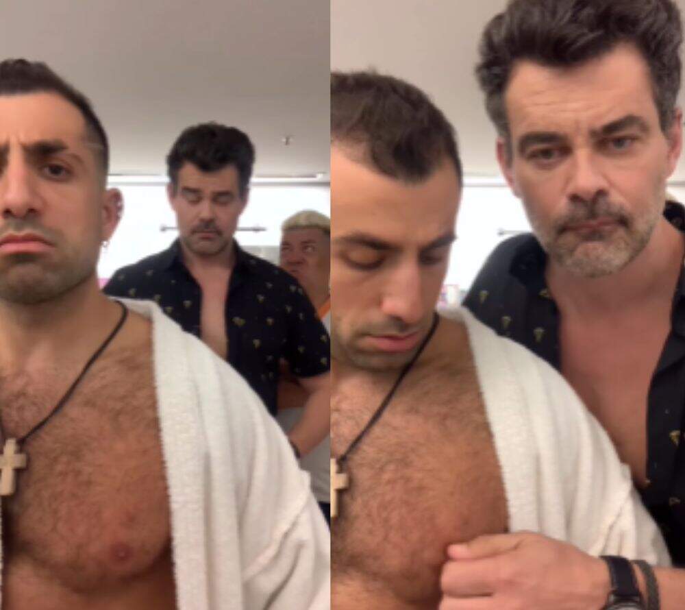 Kaysar Dadour e Carmo Dalla Vecchia contracenam juntos na novela "Cara e Coragem", da TV Globo