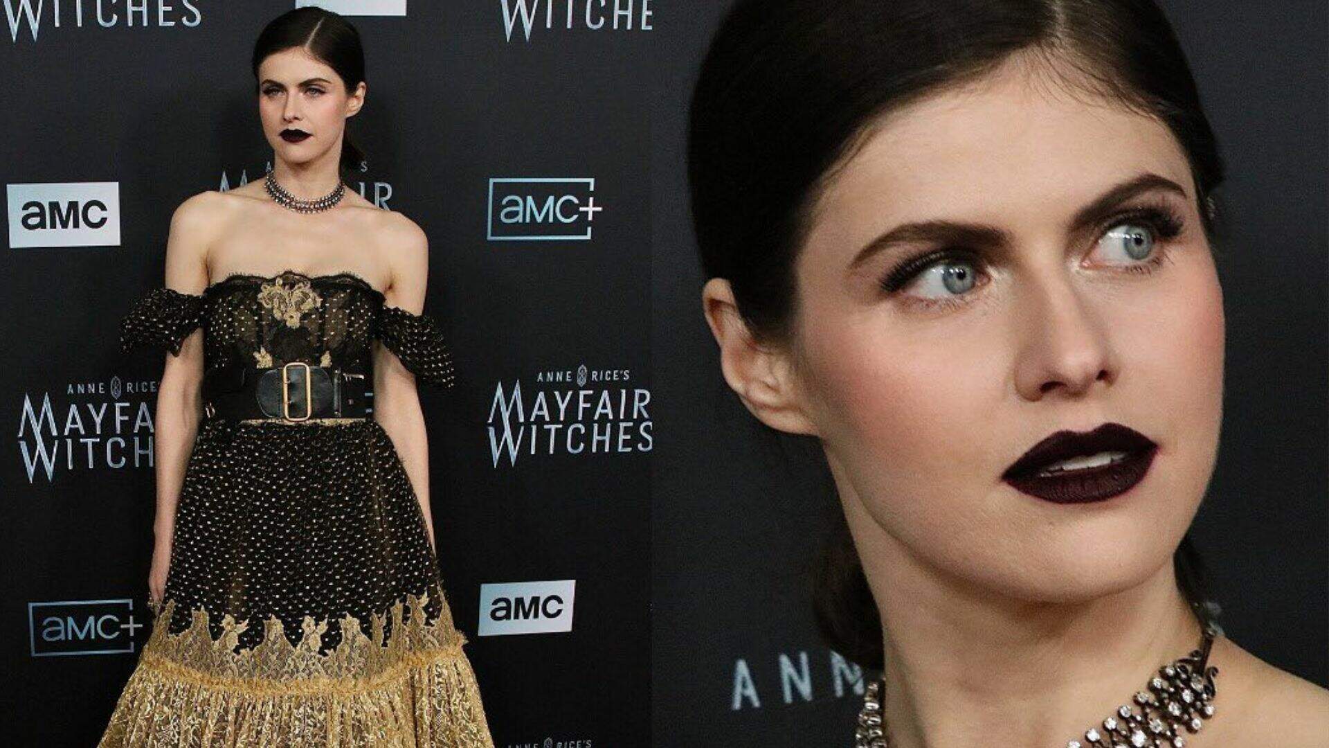 Alexandra Daddario aposta em look gótico e arrasa no tapete vermelho - Metropolitana FM