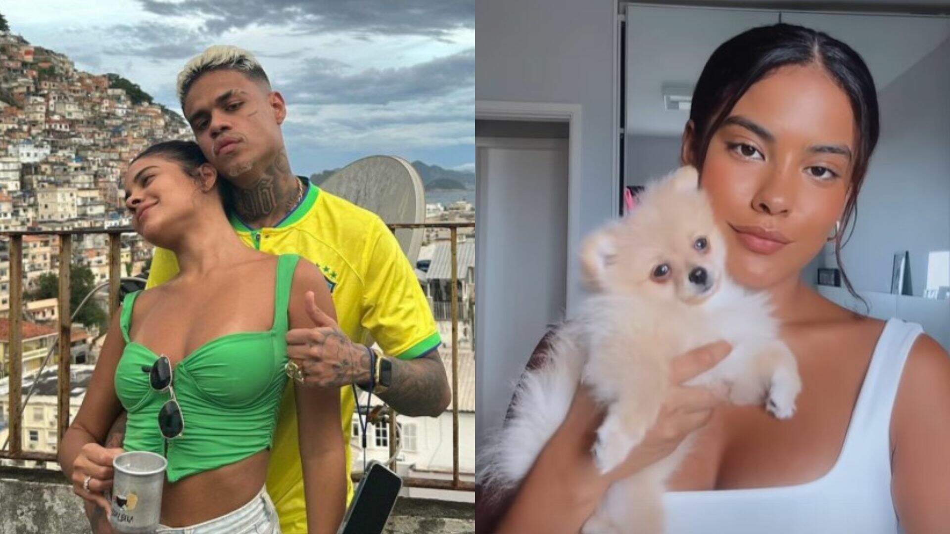 Bella Campos ganha cachorrinho de presente de Natal do namorado, MC Cabelinho - Metropolitana FM