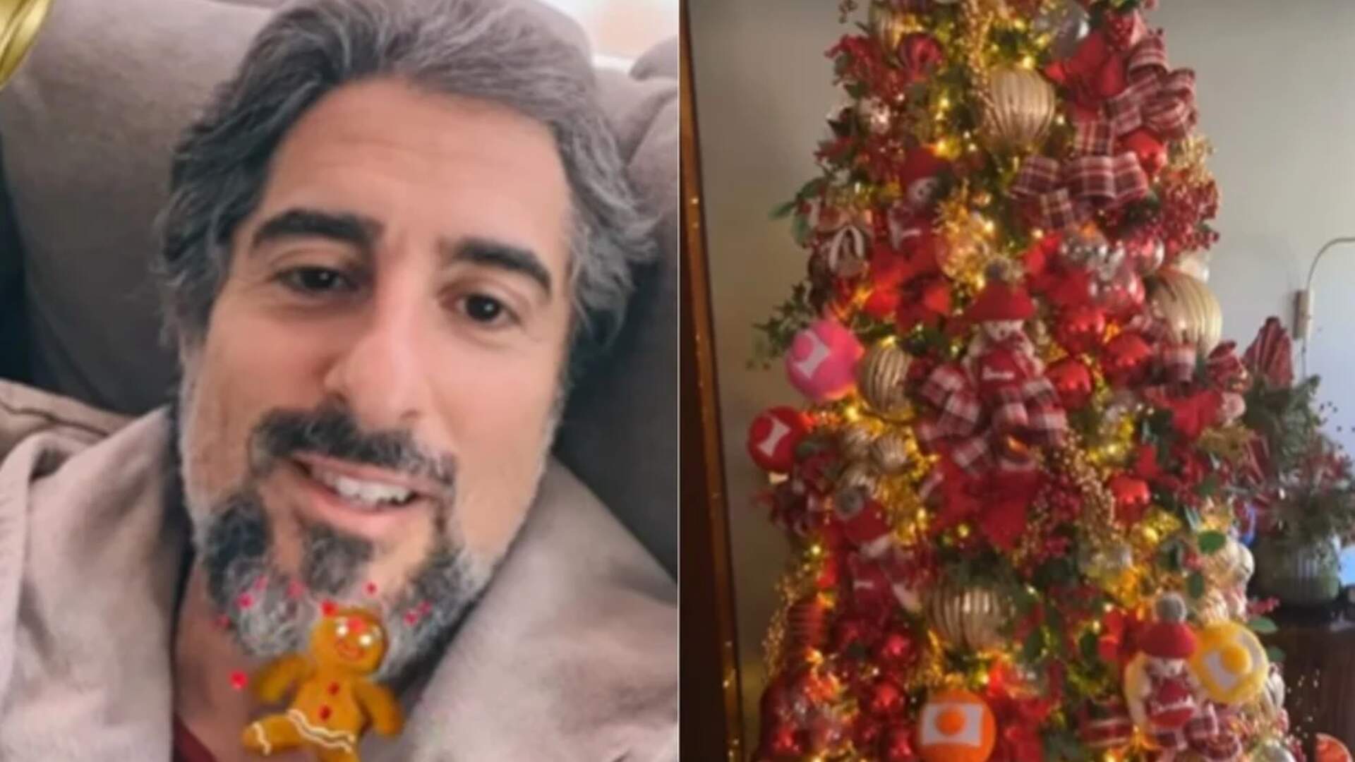 Marcos Mion rouba decoração da Globo para enfeitar árvore de natal