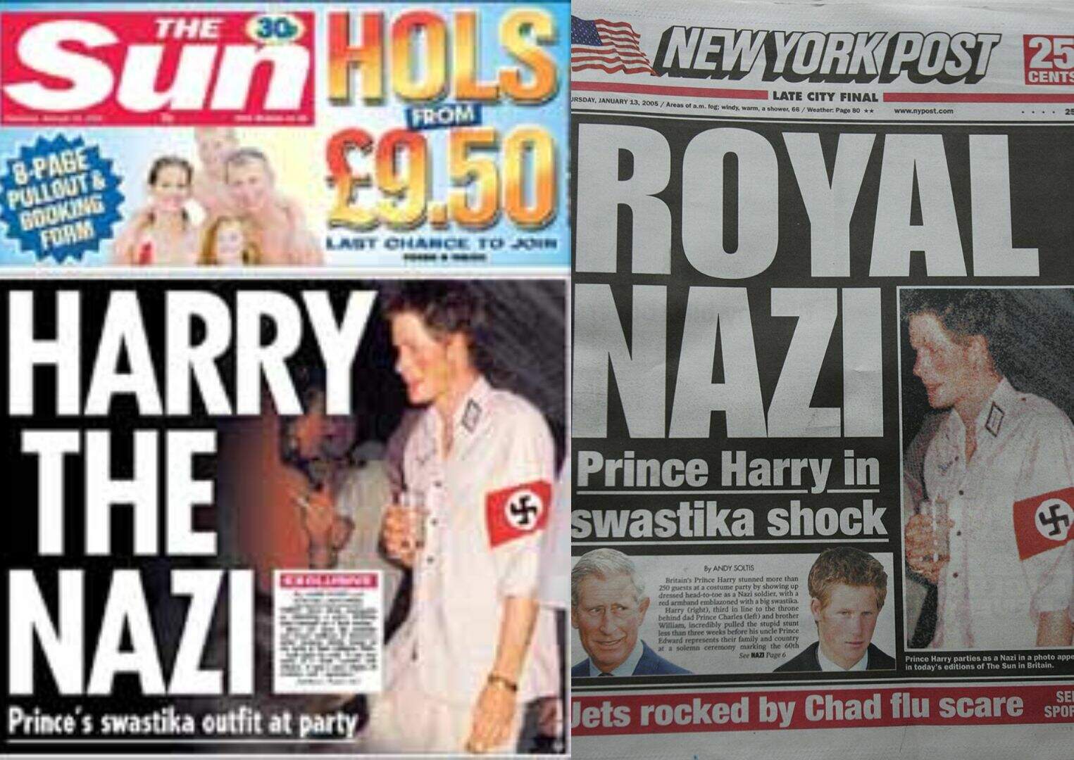 Príncipe Harry estampou os principais jornais do mundo com a fantasia de soldado nazista