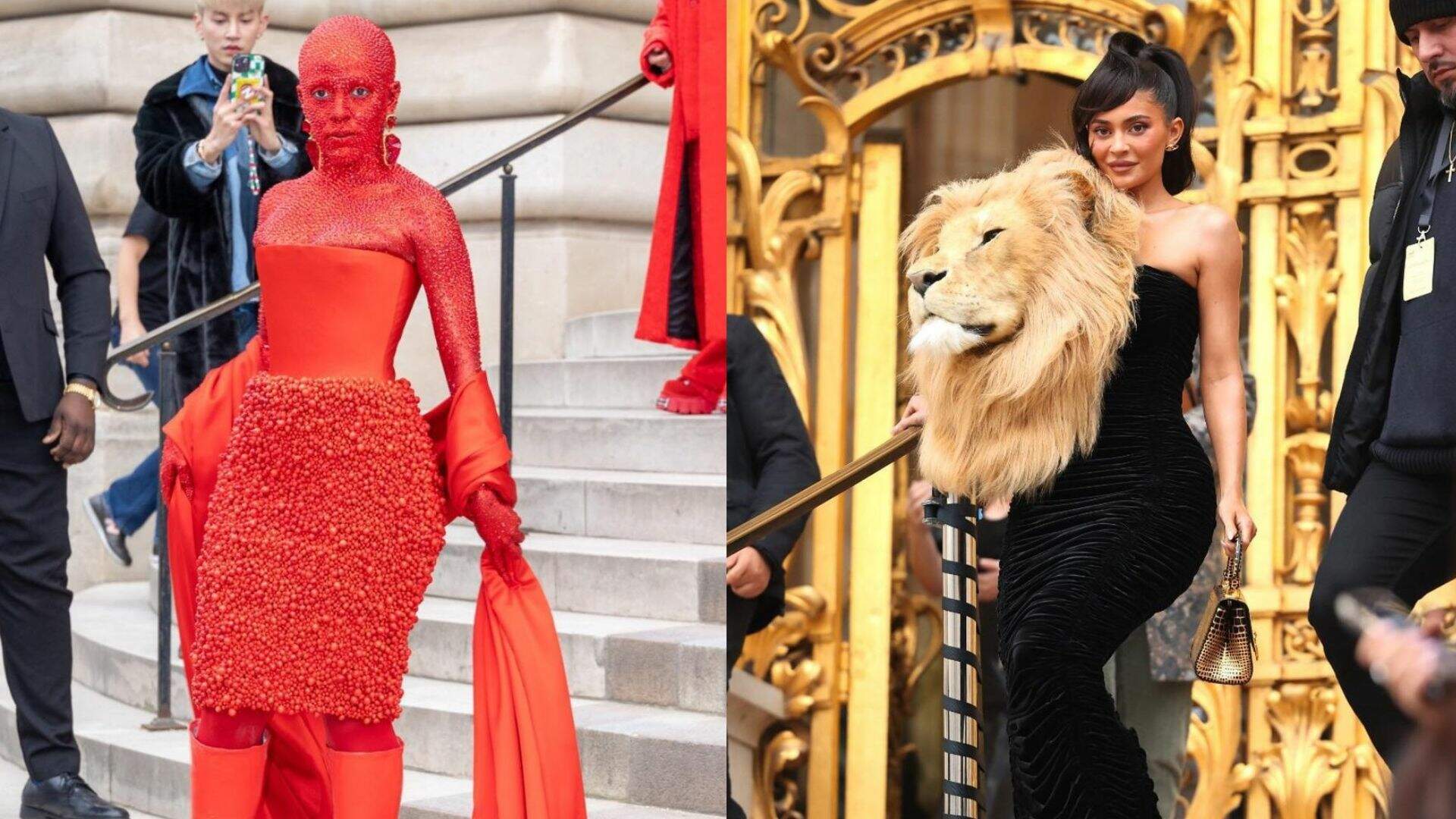 Paris Fashion Week 2023: Doja Cat e Kylie Jenner surgem com looks polêmicos em desfile
