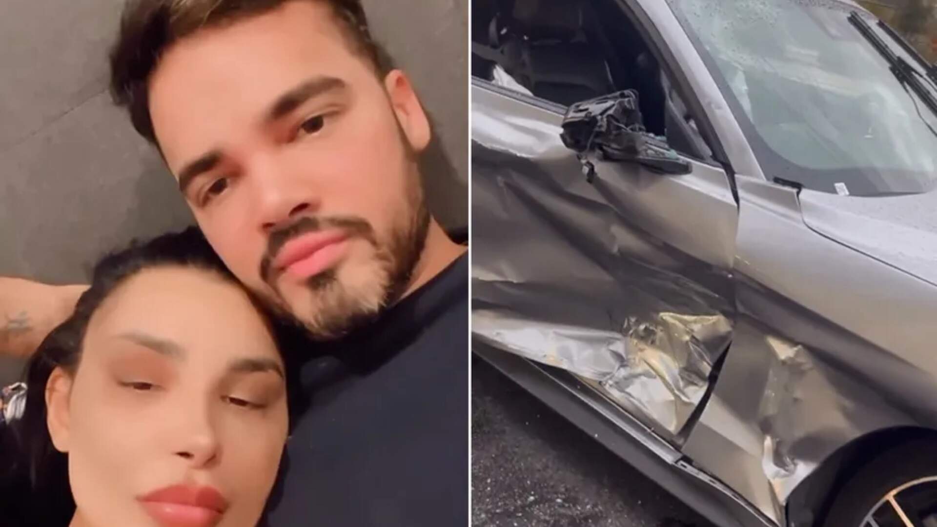 Jenny Miranda e marido se pronunciam sobre acidente e mostram veículo: “Desejaram a minha morte” - Metropolitana FM