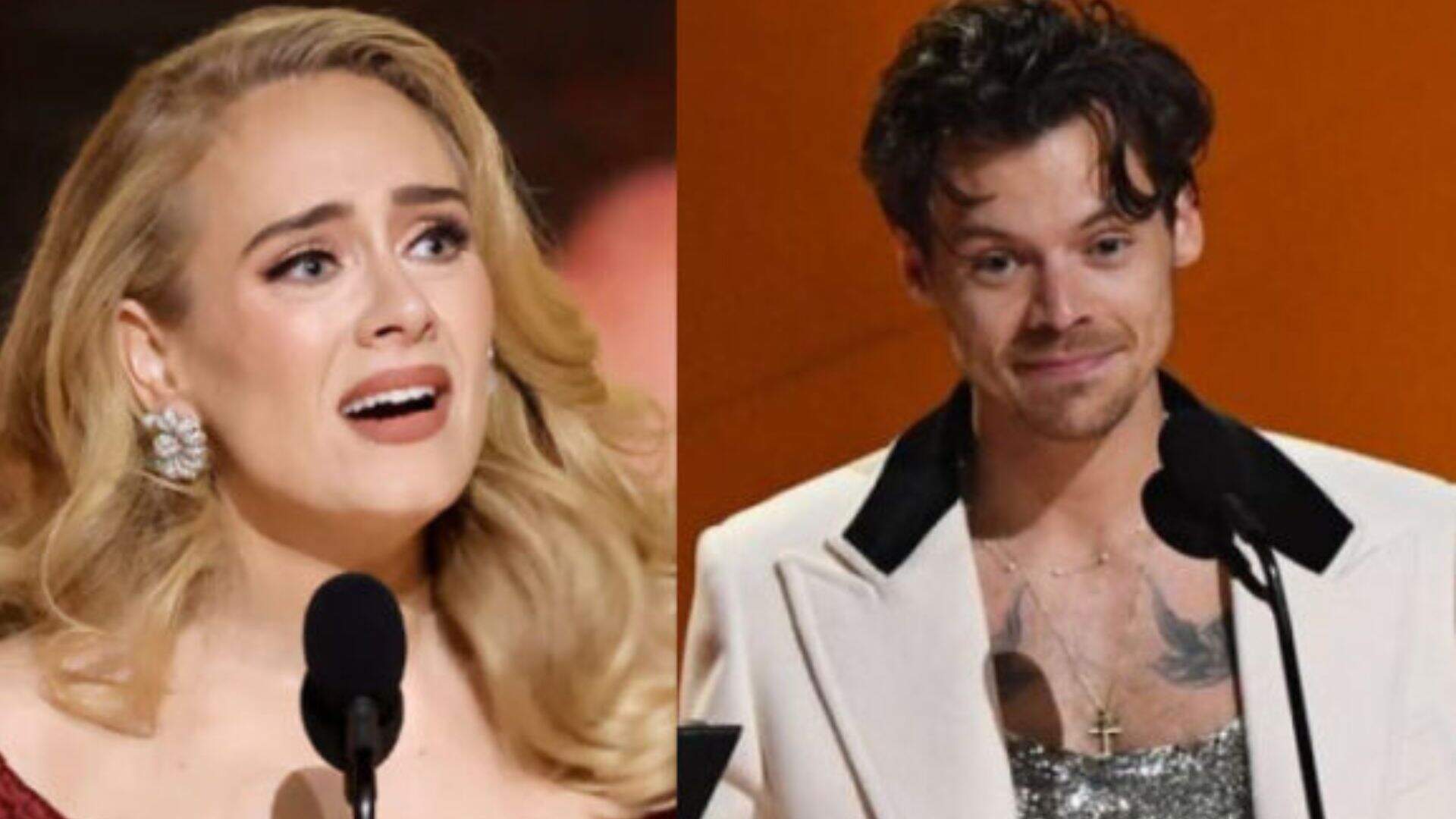 Não gostou? Reação de Adele ao ver Harry Styles ganhando Grammy viraliza na web