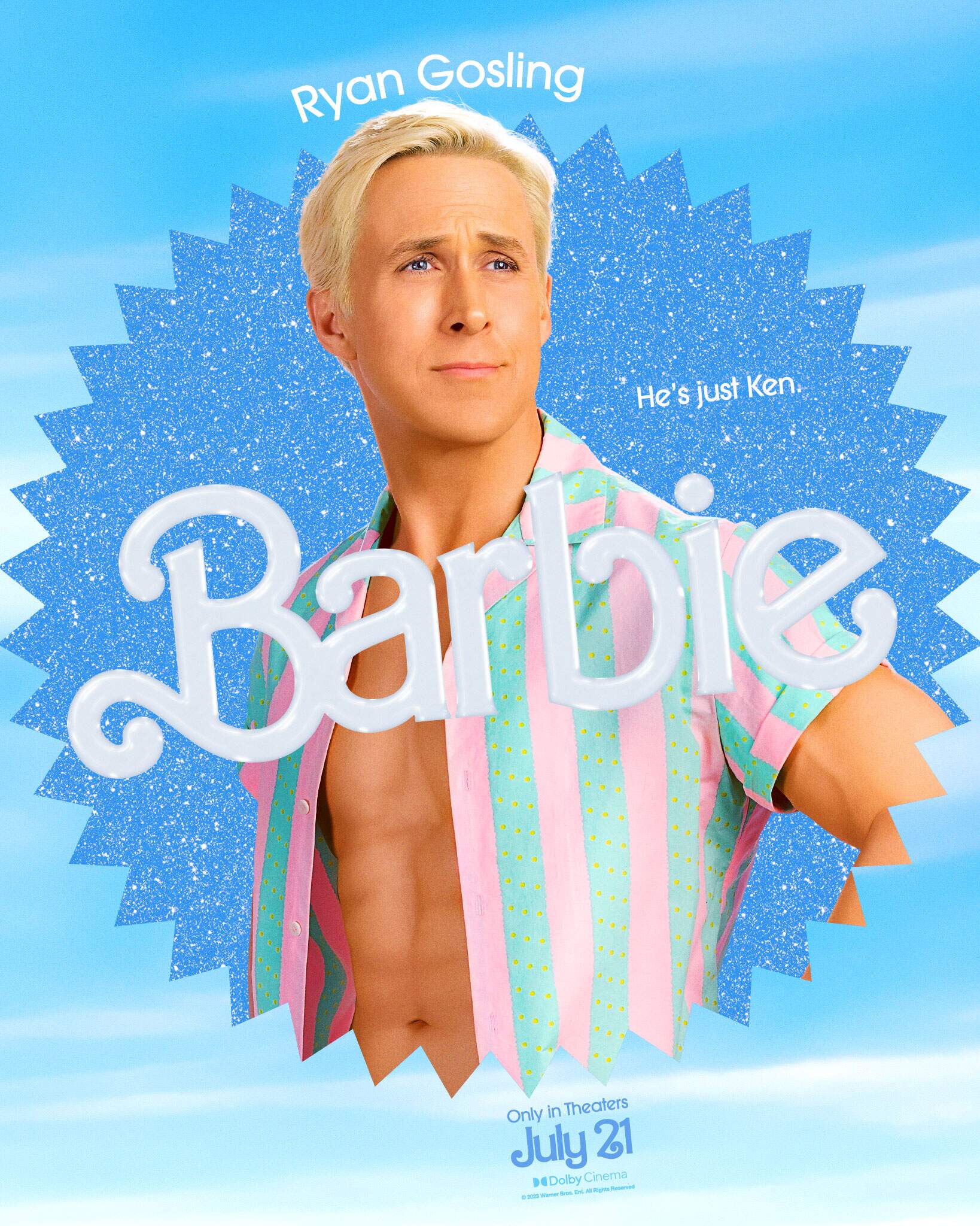 Ryan Gosling como Ken em Barbie. (Foto: Reprodução/Barbie)
