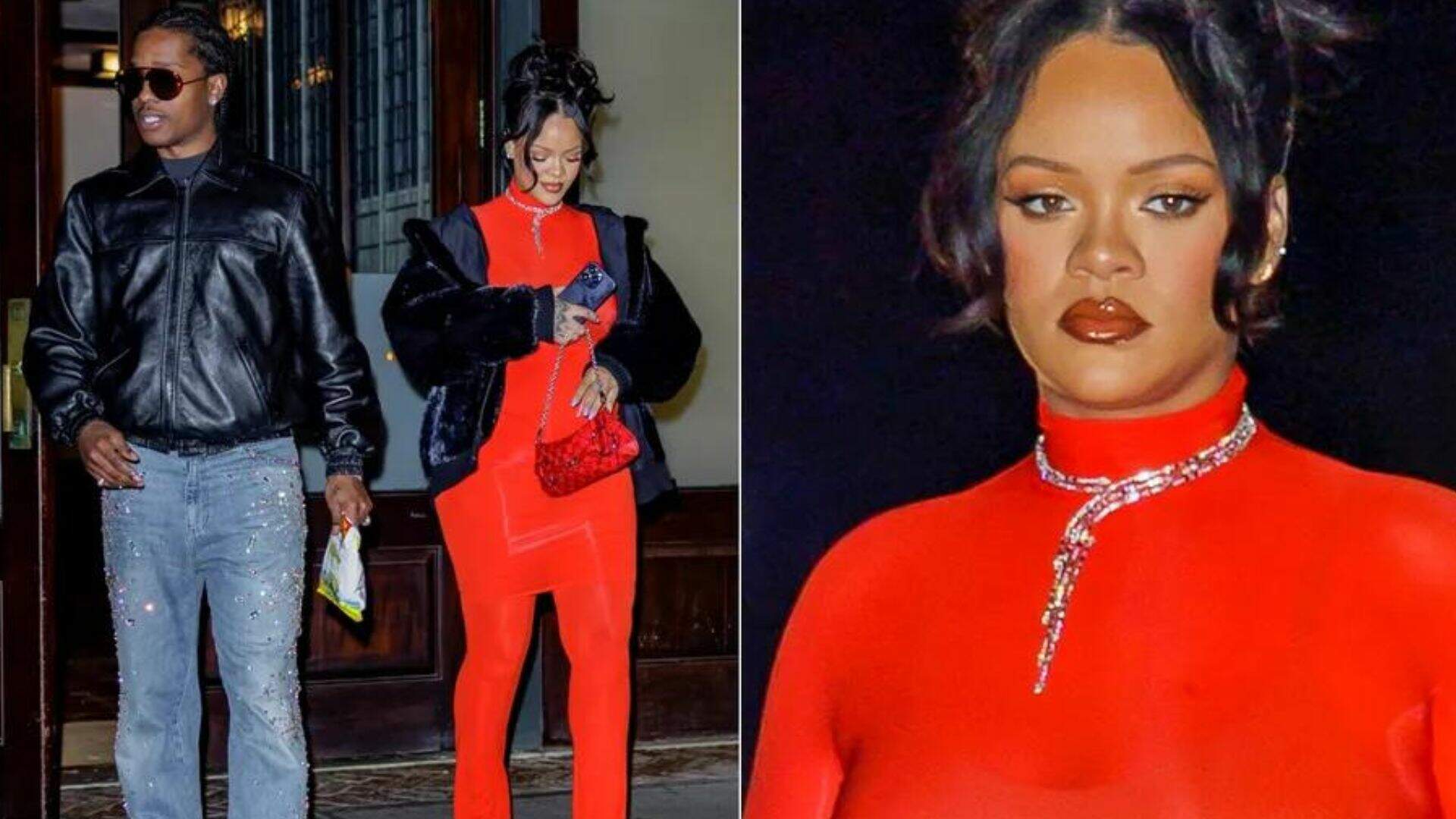 Gravidíssima, Rihanna elege look diferentão para curtir noitada com ASAP Rocky - Metropolitana FM