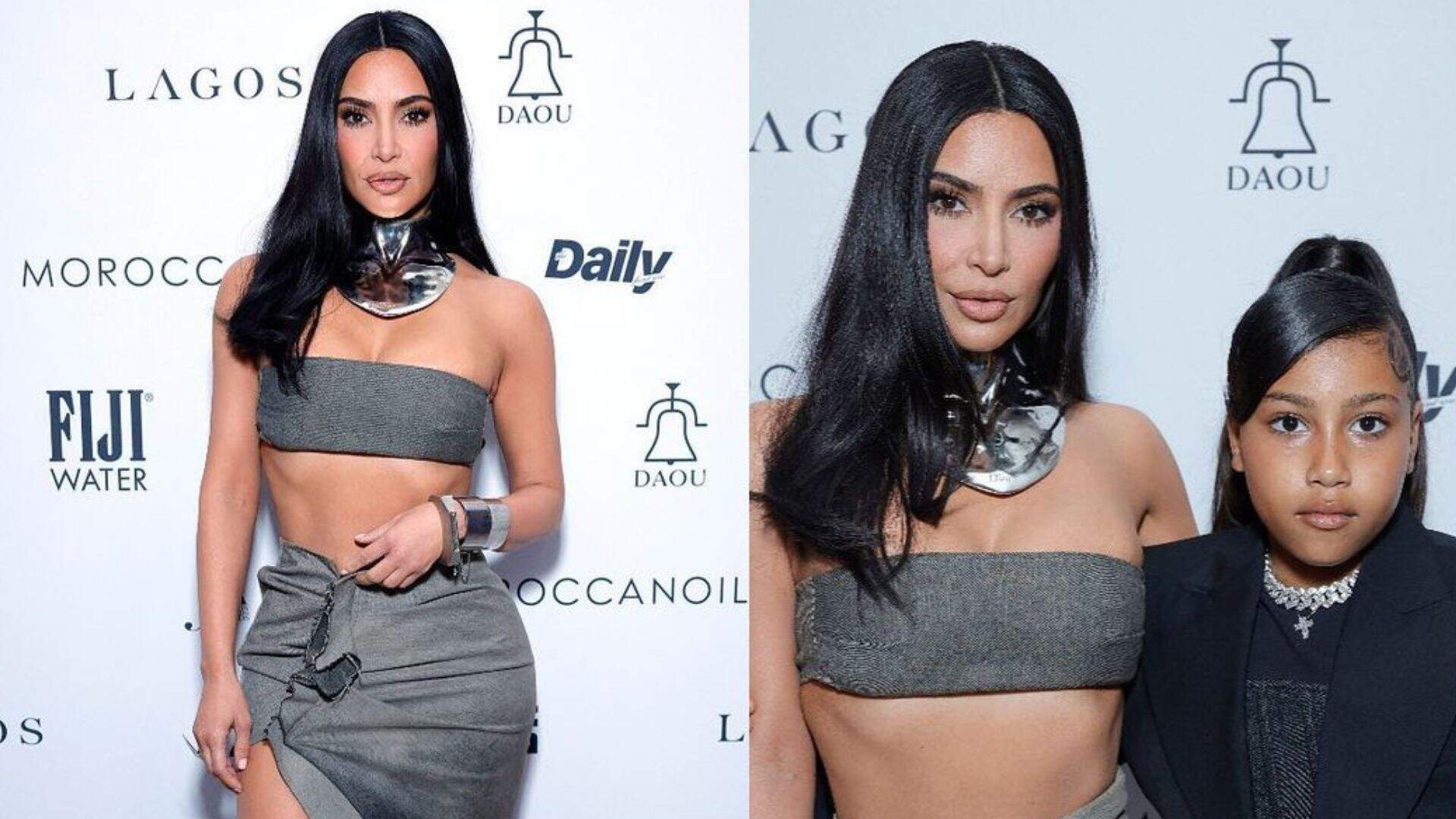 Kim Kardashian e sua filha North West marcam presença em evento de moda; confira os looks
