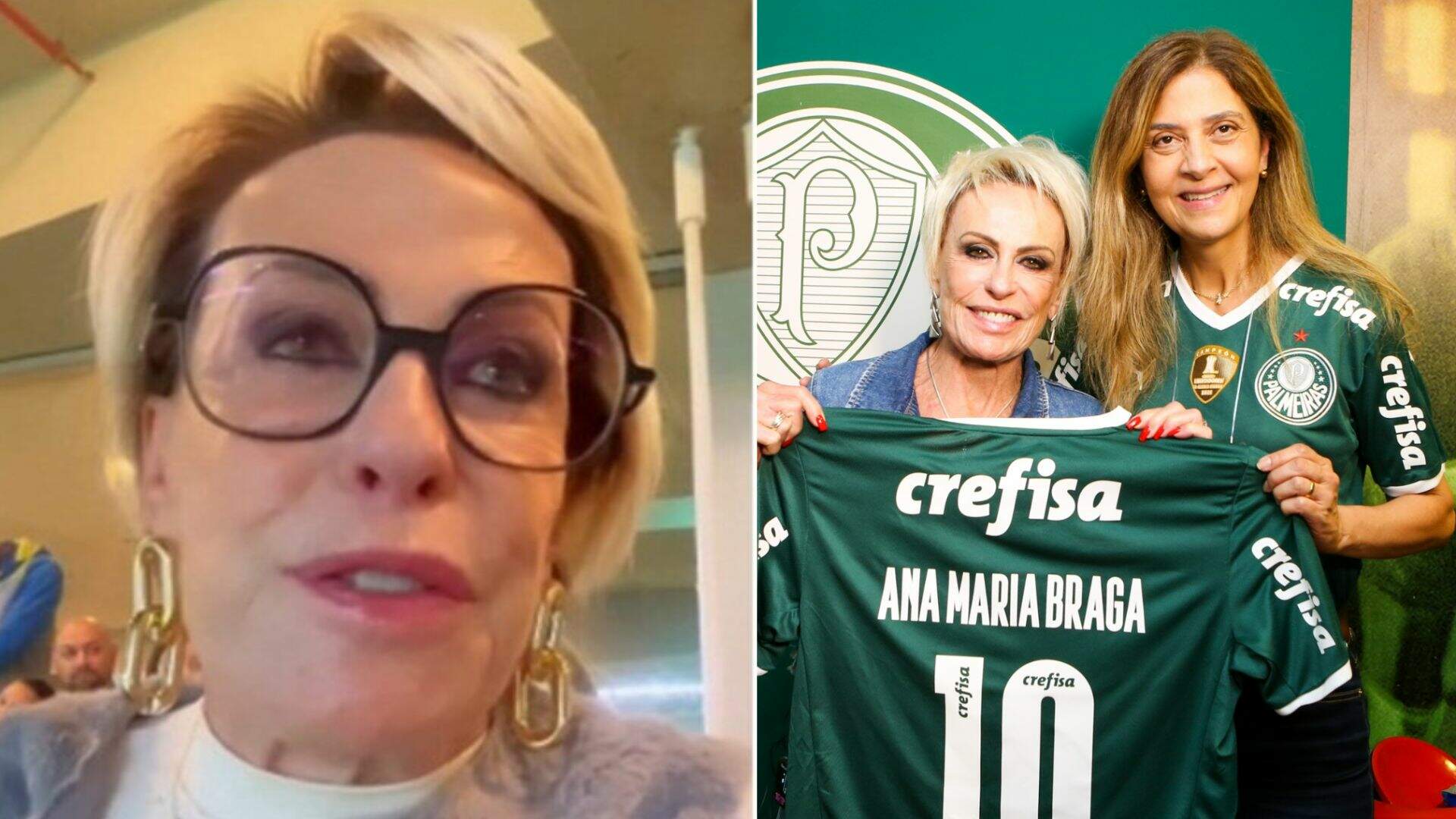 No estádio do Palmeiras, Ana Maria Braga não consegue segurar o choro e explica motivo