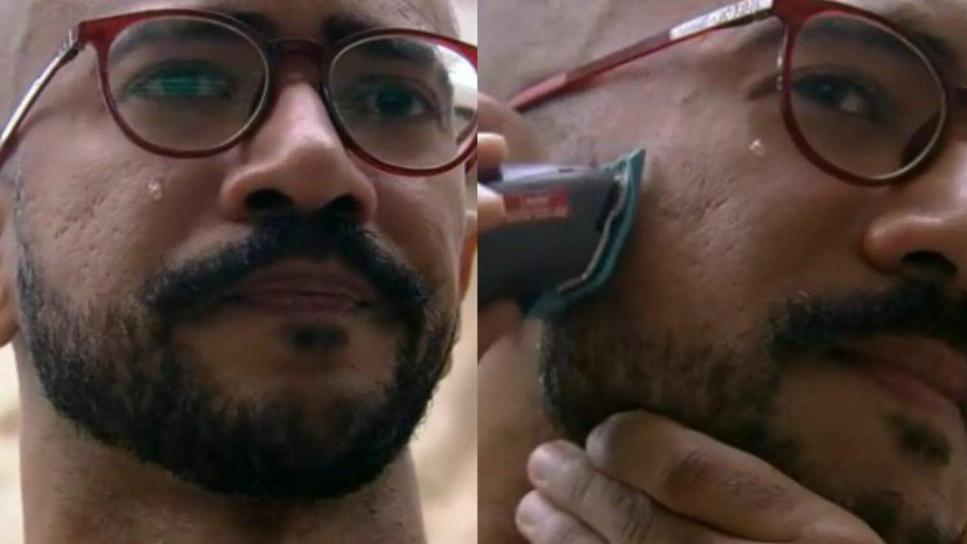 BBB 23: Antes do paredão, Ricardo desaba em lágrimas ao se barbear