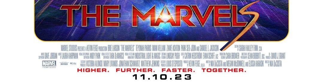 Detalhe dos créditos do pôster oficial de "The Marvels" (Foto: Reprodução/Marvel Studios)