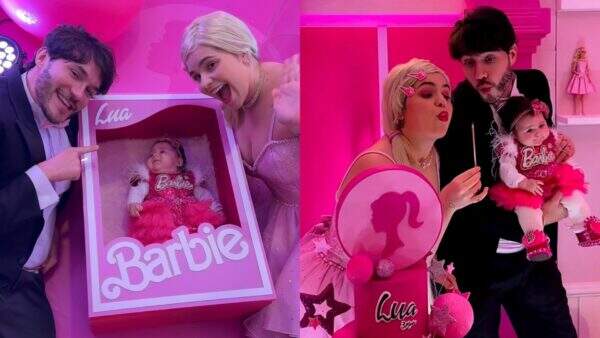 É muita fofura! Viih Tube e Eliezer fazem mêsversário com tema Barbie para Lua