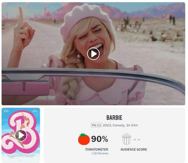 Barbie' debuta com excelente aprovação no Rotten Tomatoes