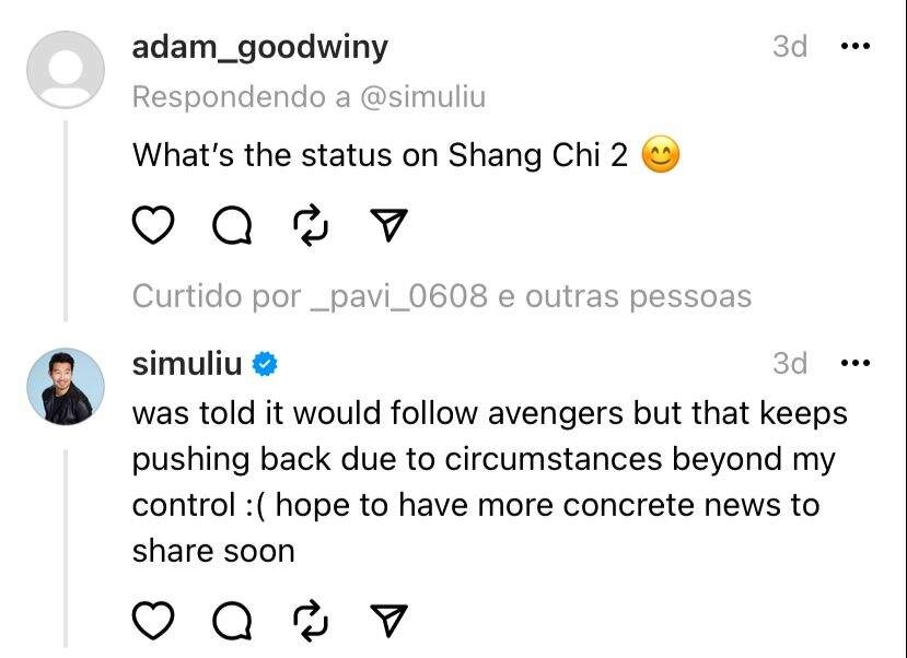 Shang-Chi 2: Como Simu Liu imagina sequência?