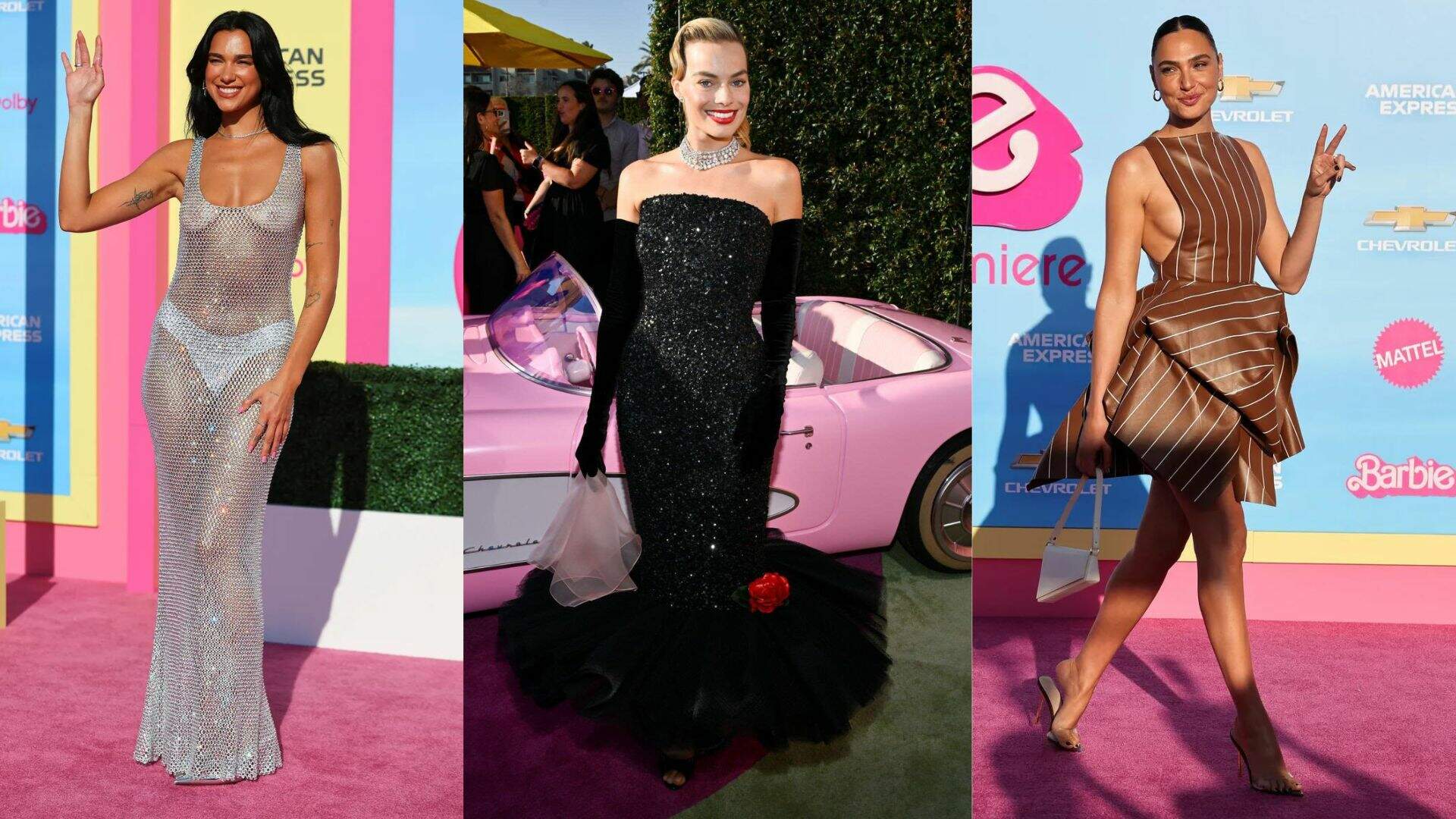 Première de ‘Barbie’ em Los Angeles é marcada por looks icônicos de Margot Robbie, Dua Lipa e mais celebridades; confira