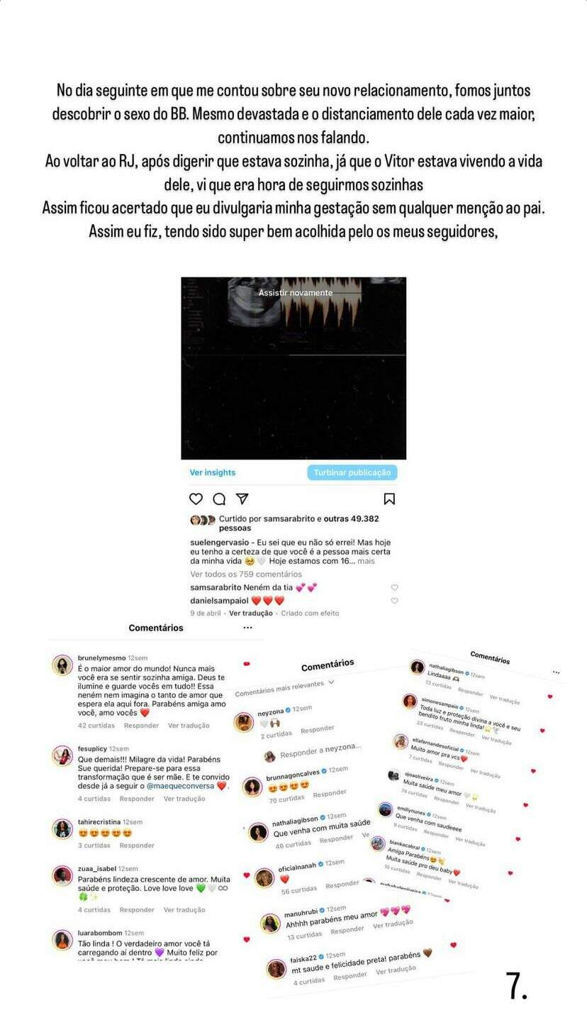 Suelen Gervásio, mãe da suposta filha de Vitão se pronuncia após diversas polêmicas. (Reprodução/Instagram).