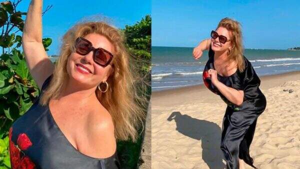 Aos 71 anos, Vera Fischer esbanja beleza e arrasa no estilo em praia na Paraíba