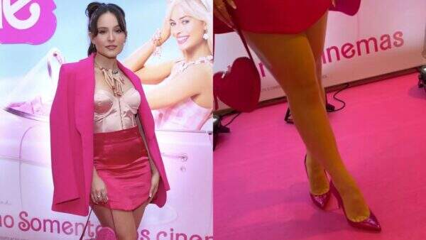 Lembra? Na pré-estreia de ‘Barbie’, Larissa Manoela usou scarpin pink que pediu aos pais para comprar