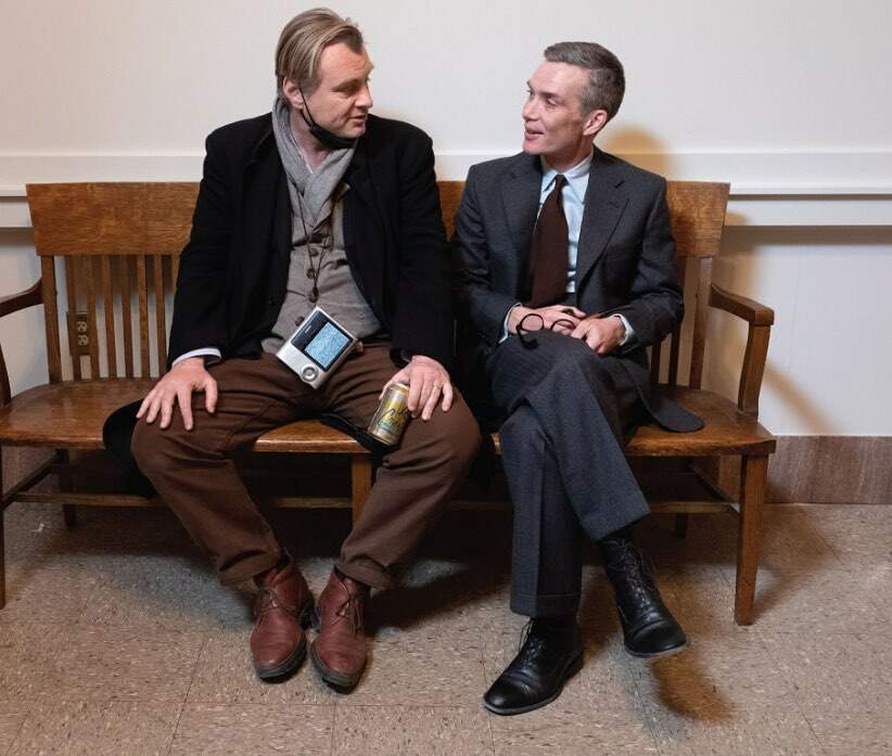 Christopher Nolan e Cillian Murphy nos bastidores de "Oppenheimer" (Foto: Reprodução/Instagram)