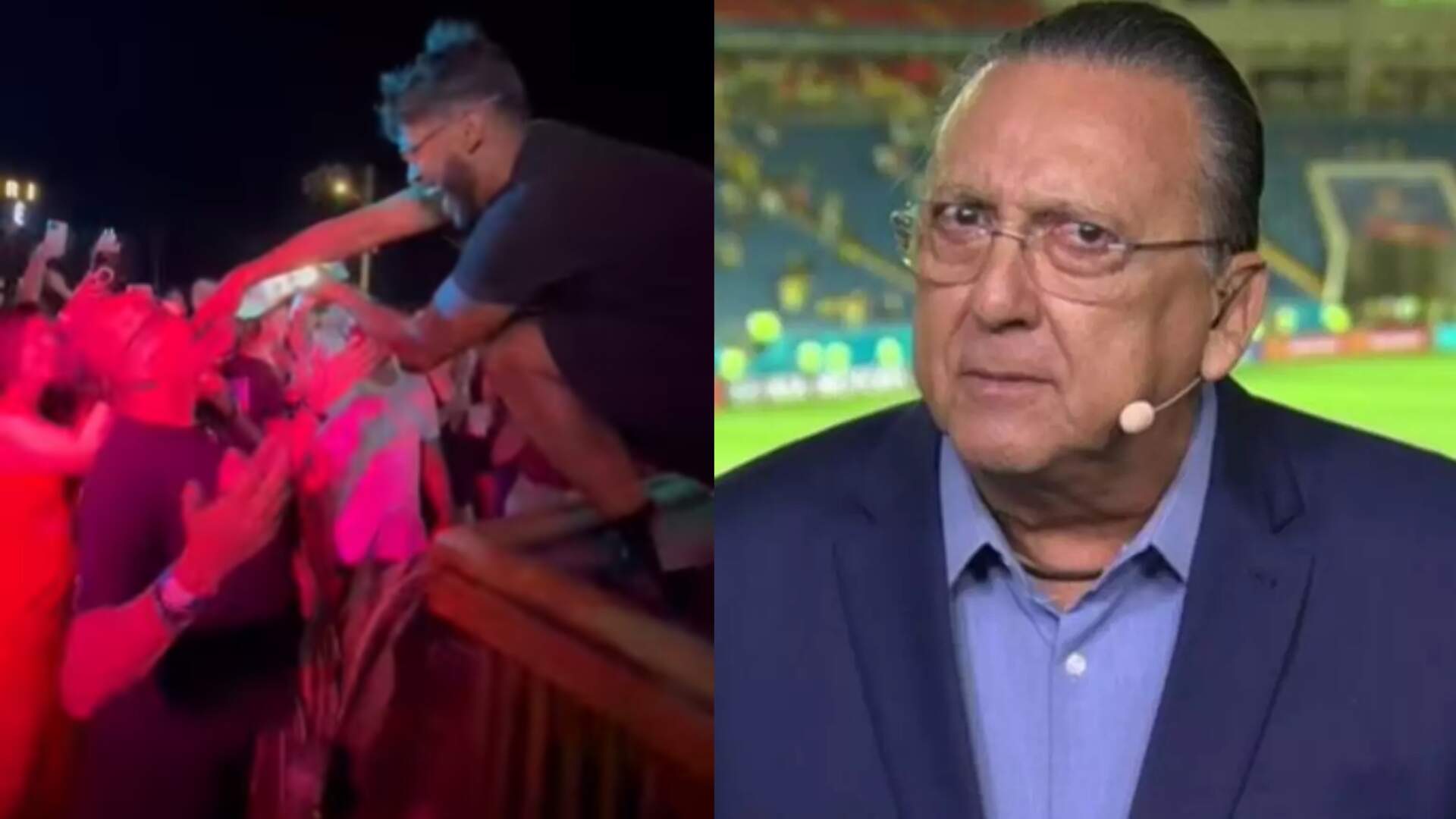 Aos 73 anos, Galvão Bueno enlouquece em balada, vira garrafa de bebida e momento viraliza na web