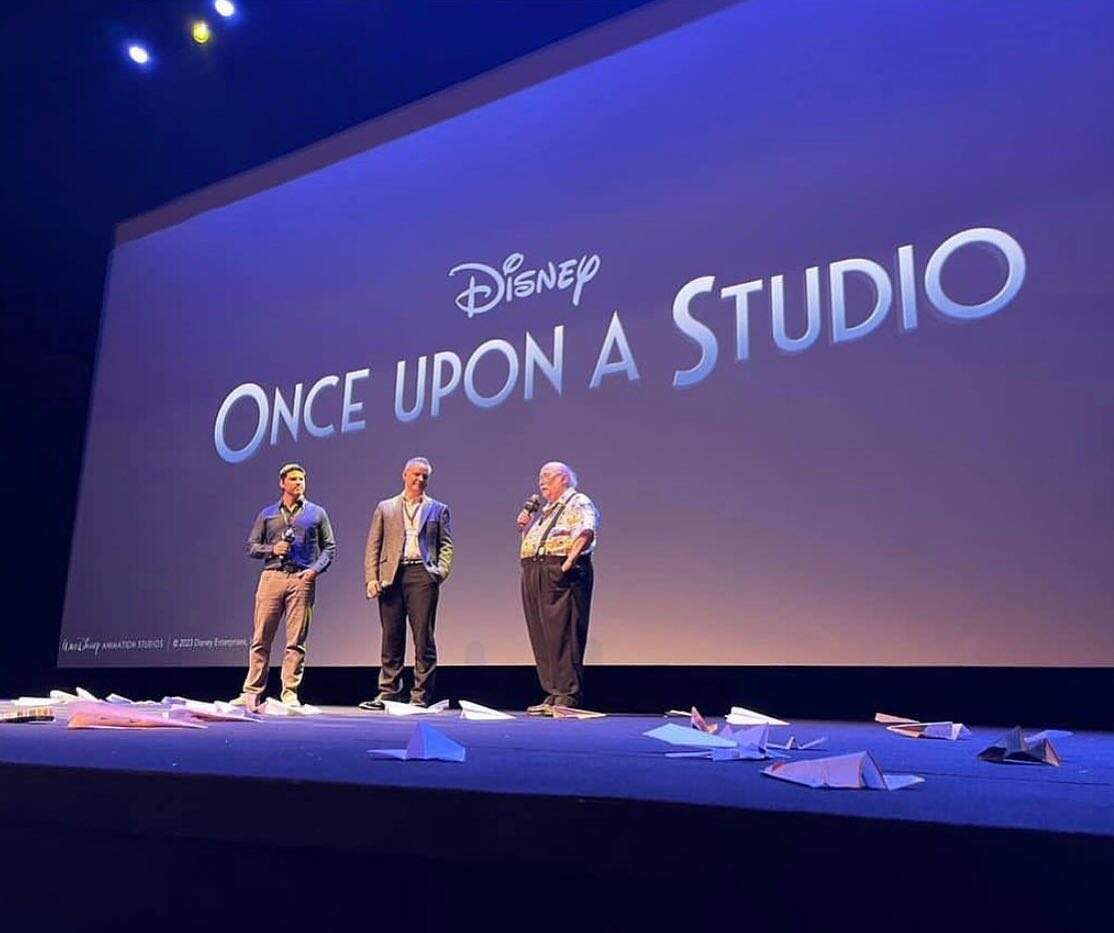 Dan Abraham, Trent Correy e Eric Goldberg no Festival de Cinema de Animação de Annecy de 2023 (Foto: Reprodução/Instagram) 