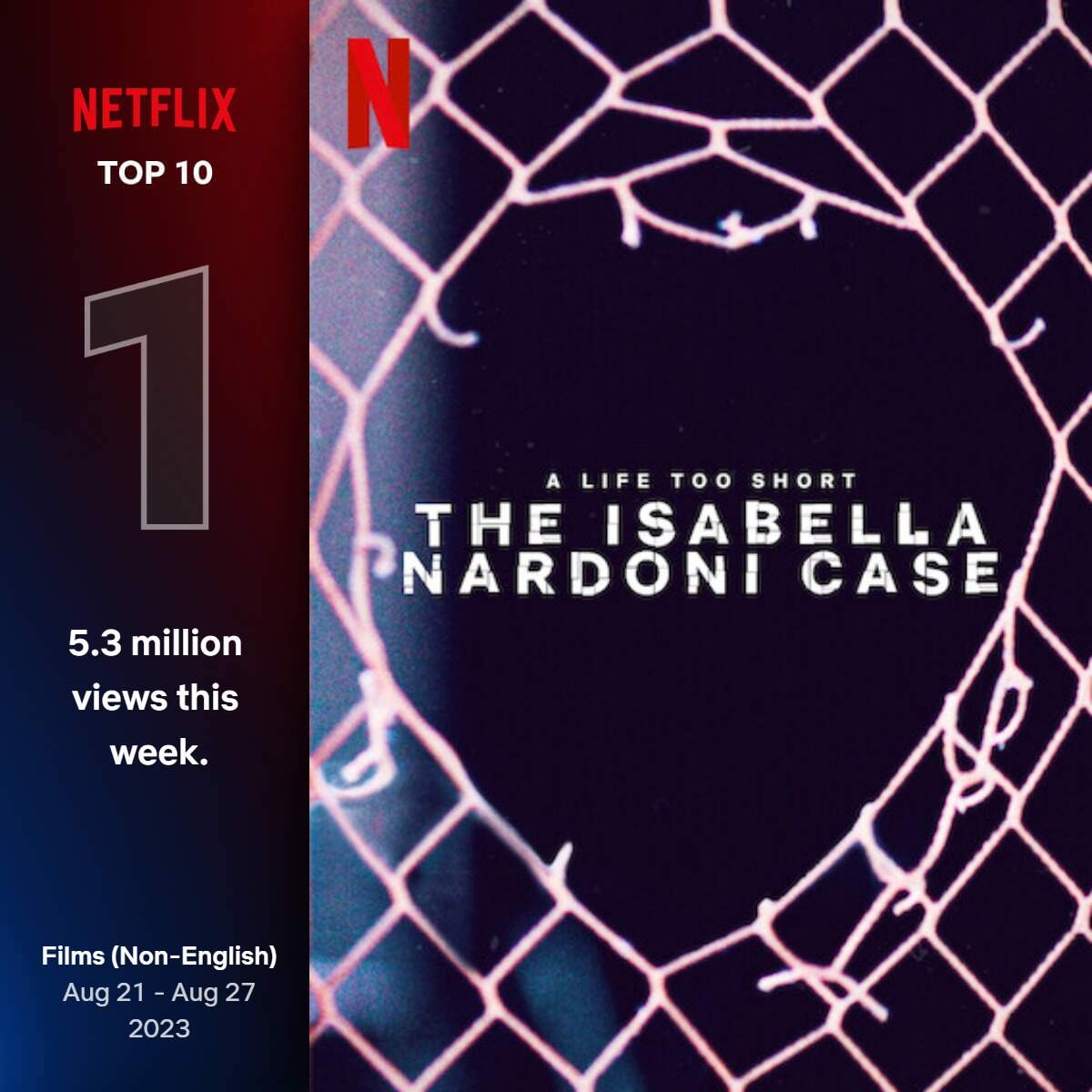 Isabella: o Caso Nardoni ocupa o primeiro lugar no Top 10 de Filmes de Língua Não-Inglesa (Foto: Reprodução/Netflix)