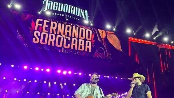 Fernando e Sorocaba passam por grande sufoco em show no Jaguariúna Rodeo Festival e expõem o problema ao público