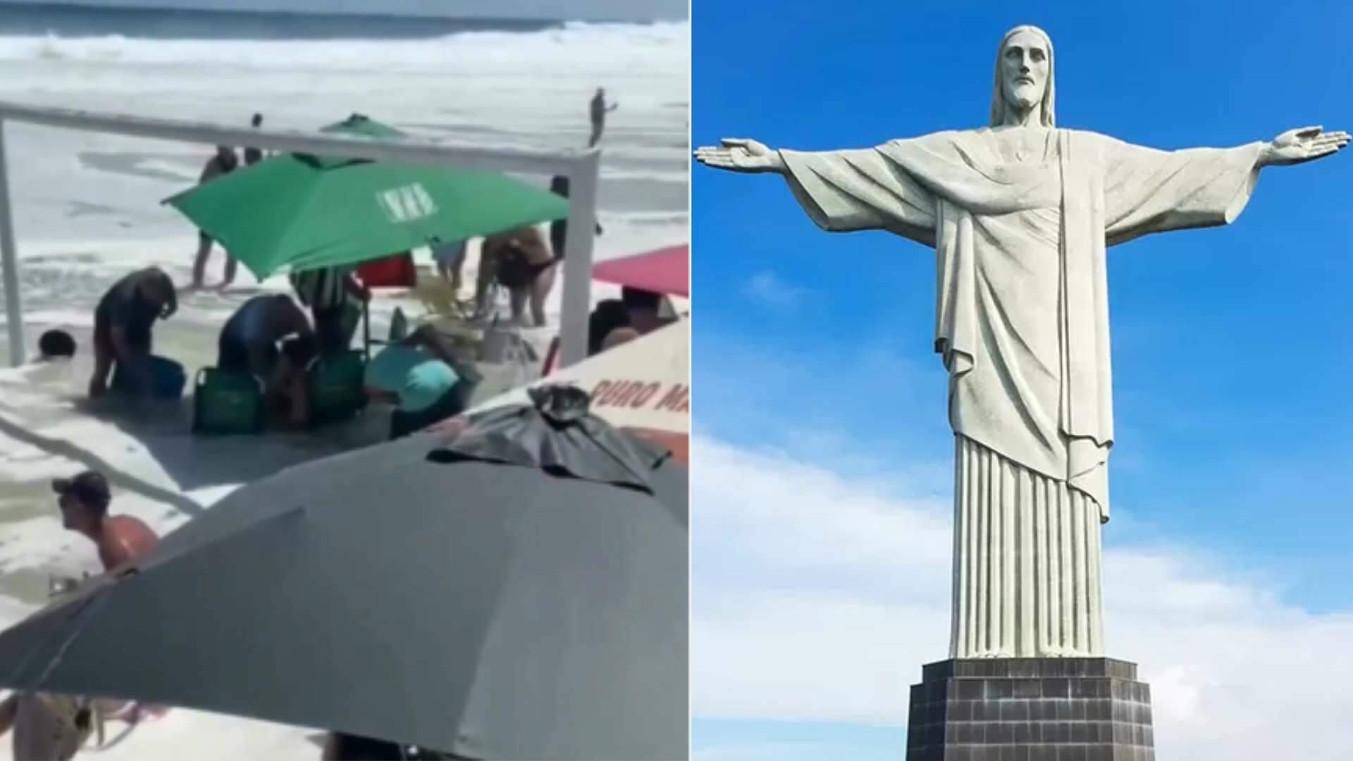 Banhistas são surpreendidos por forte onda que invadiu praia do Rio de Janeiro e registro preocupa os internautas - Metropolitana FM