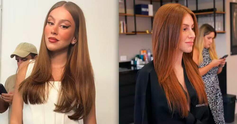 Antes e depois do cabelo de Mari Maria