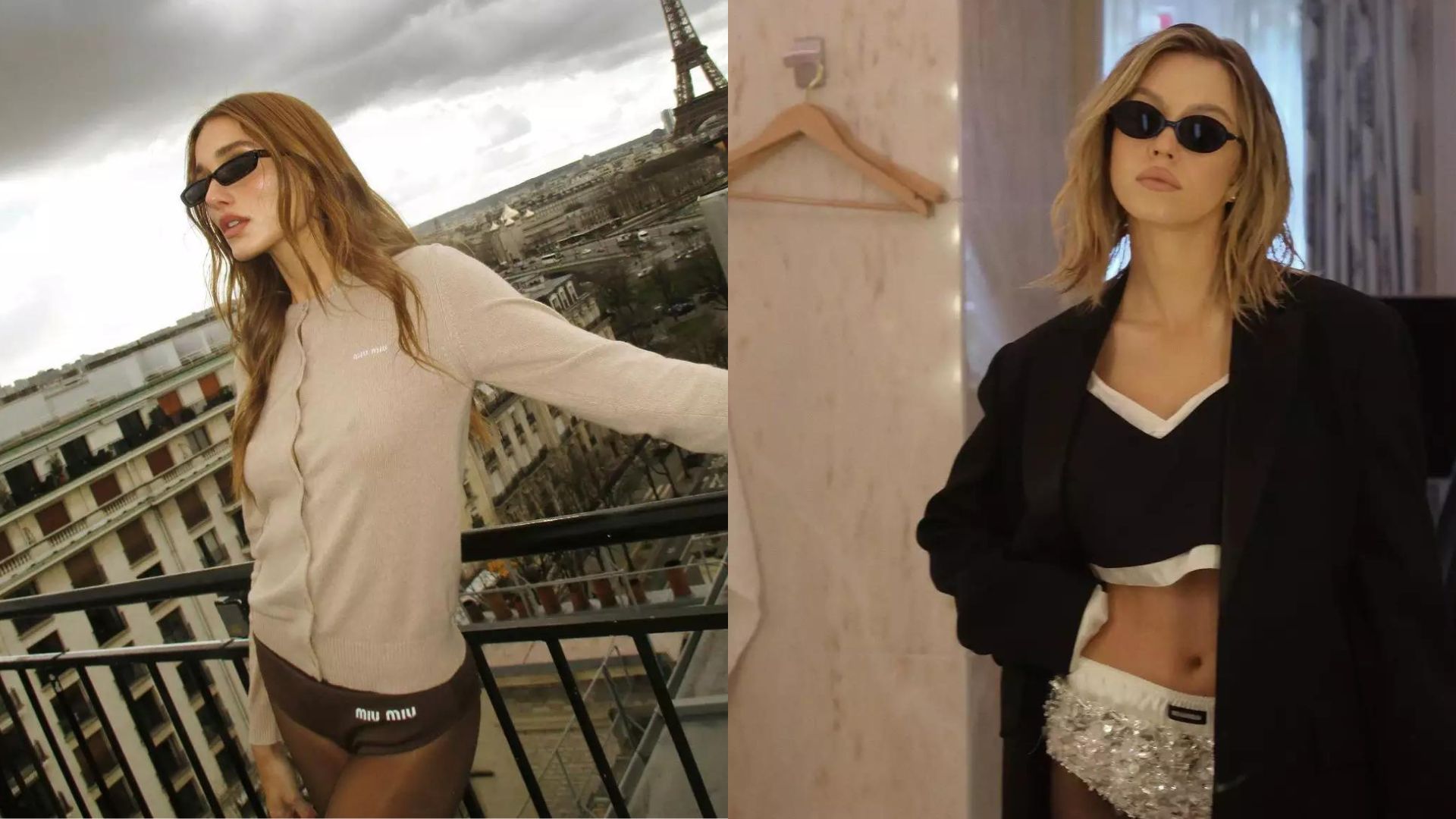Sasha Meneghel e Sydney Sweeney usam looks com calcinha à mostra na Semana de Moda de Paris