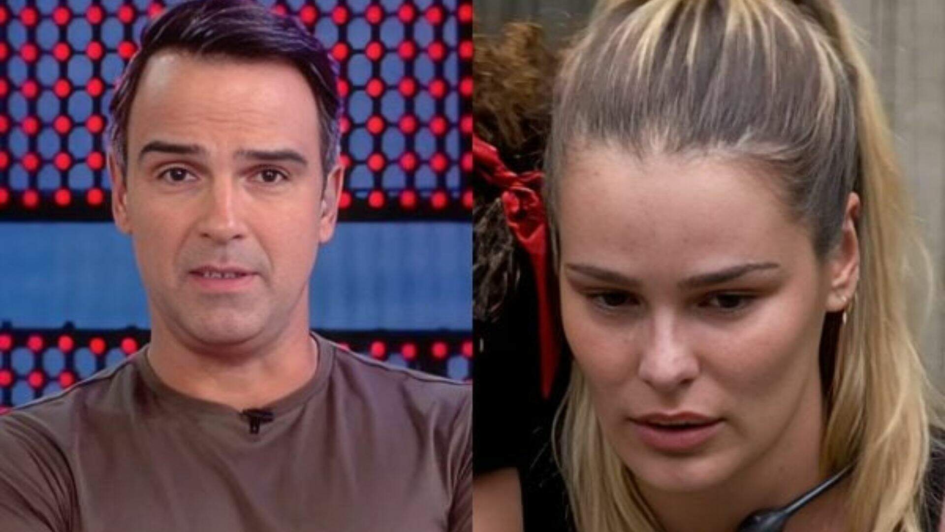 Tadeu Schmidt imita Yasmin Brunet no Instagram e ex-BBB choca internautas ao reagir