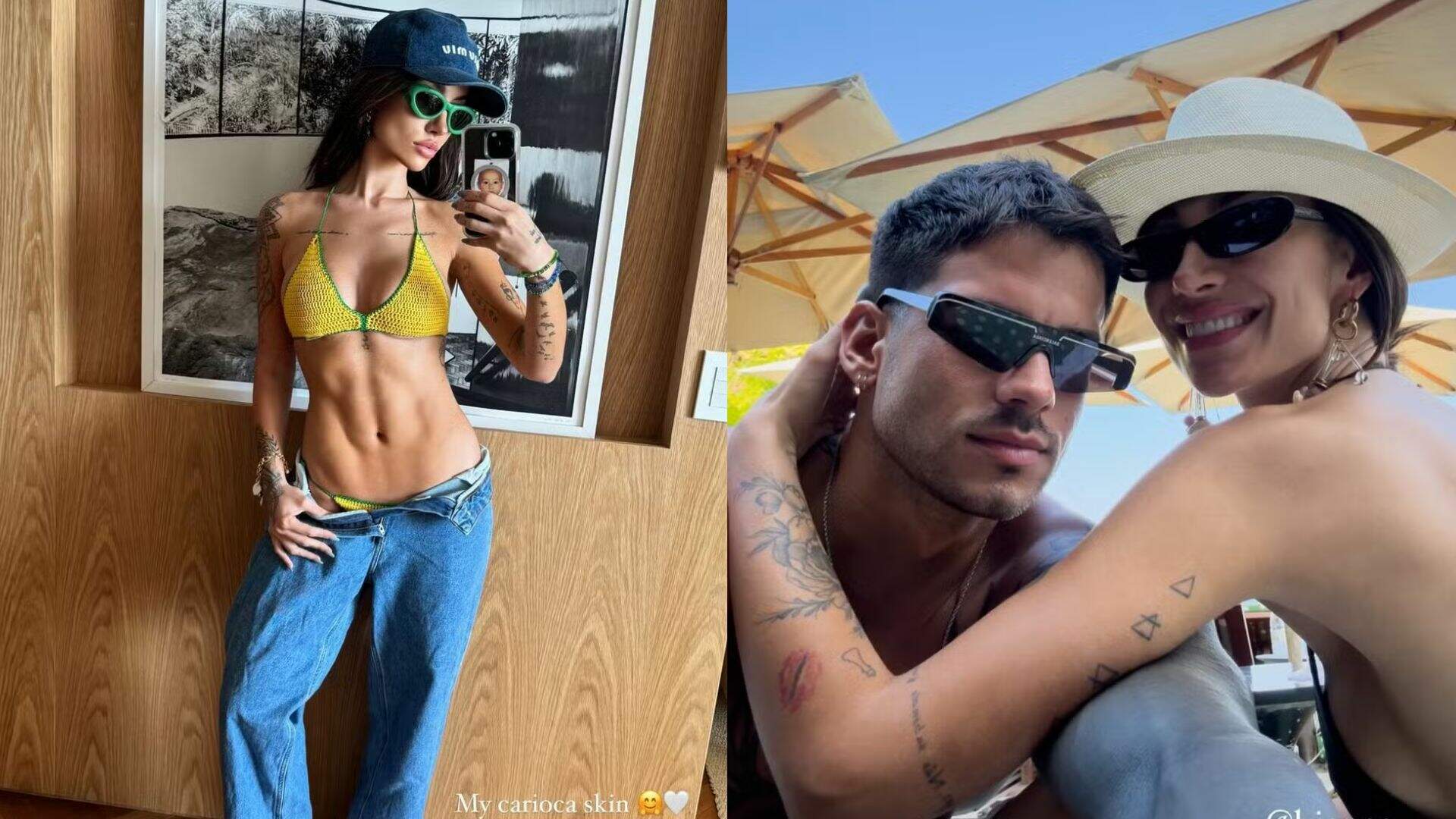 Bianca Andrade exibe abdômen trincado ao posar com biquíni verde e amarelo - Metropolitana FM