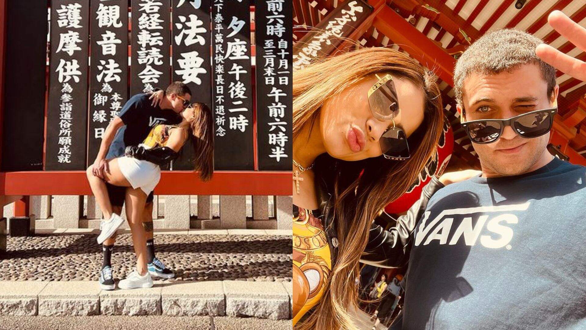 Lexa e Ricardo Vianna protagonizam beijo de novela em viagem ao Japão!