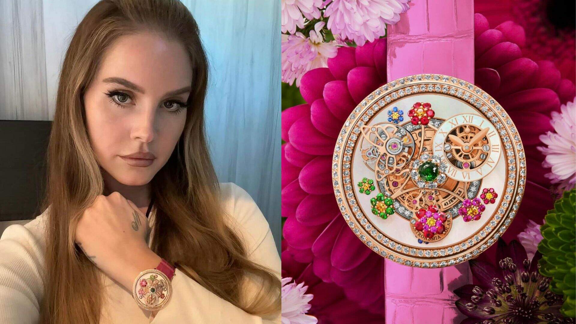 Lana Del Rey ostenta relógio com safiras rosas no valor de mais de R$ 2 milhões