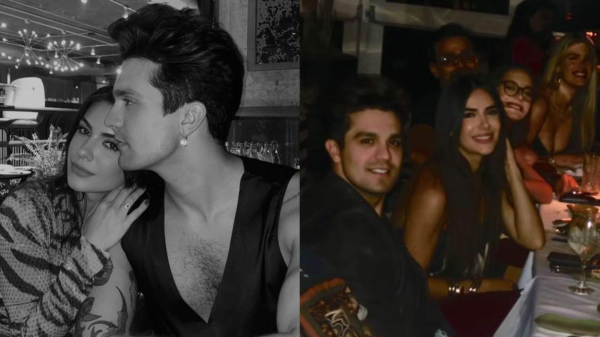Ex-affair de Luan Santana aparece em foto com o cantor e a namorada dele durante festa