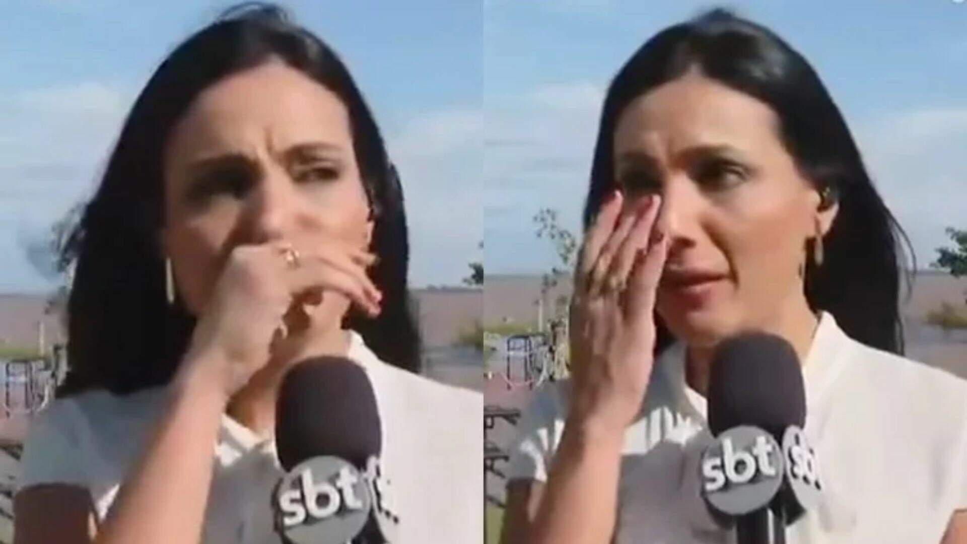 Ao vivo, repórter chora e desabafa após ser acusada de promover ‘fake news’ no SBT