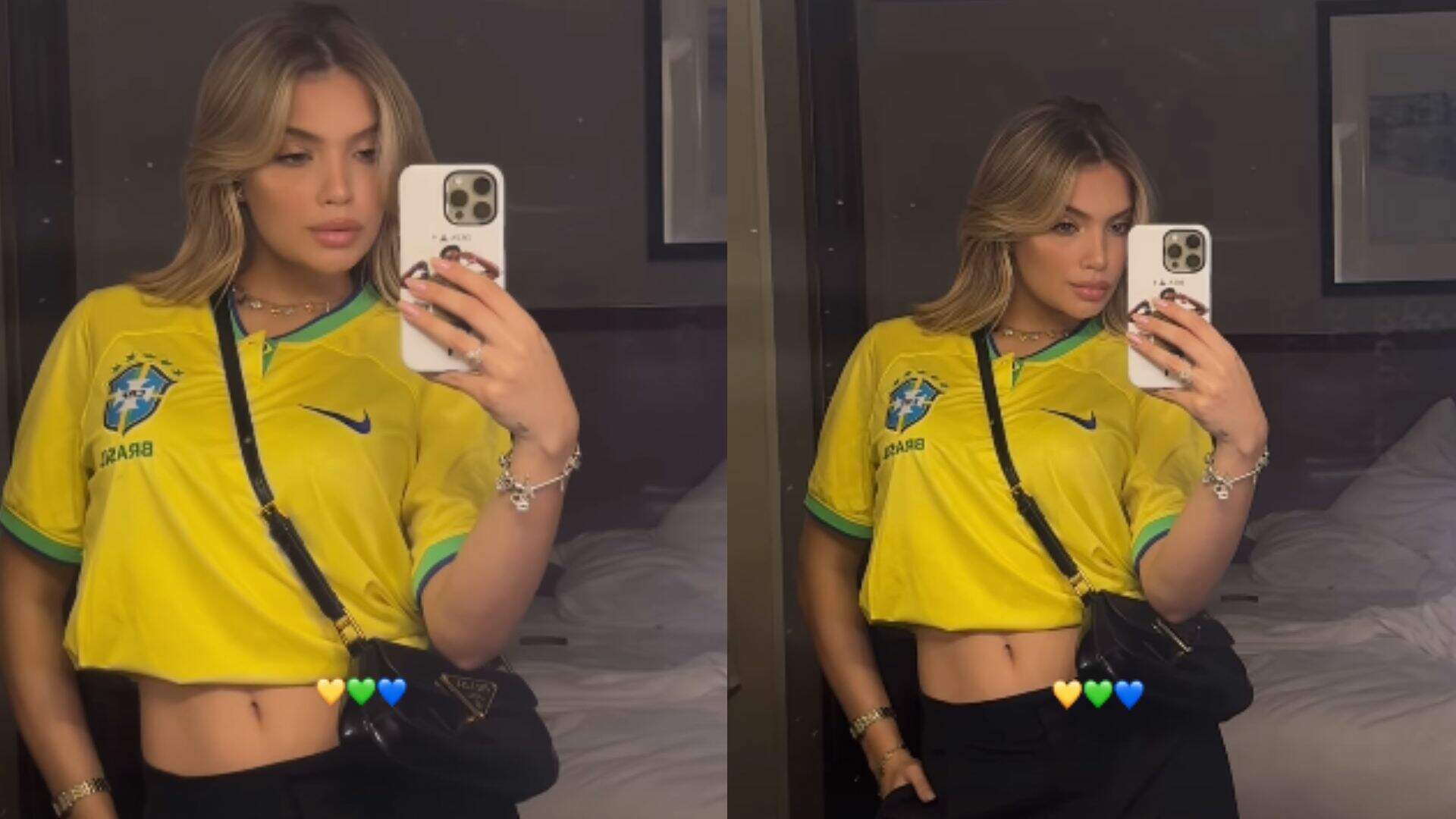 Gabriely Miranda se declara para Endrick durante amistoso entre Brasil e México: ‘Sempre por ele’ - Metropolitana FM